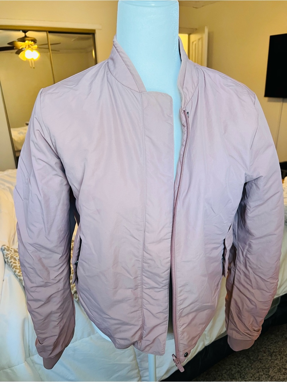 Women’s Lightweight Bomber Jacket - Dusty Pink